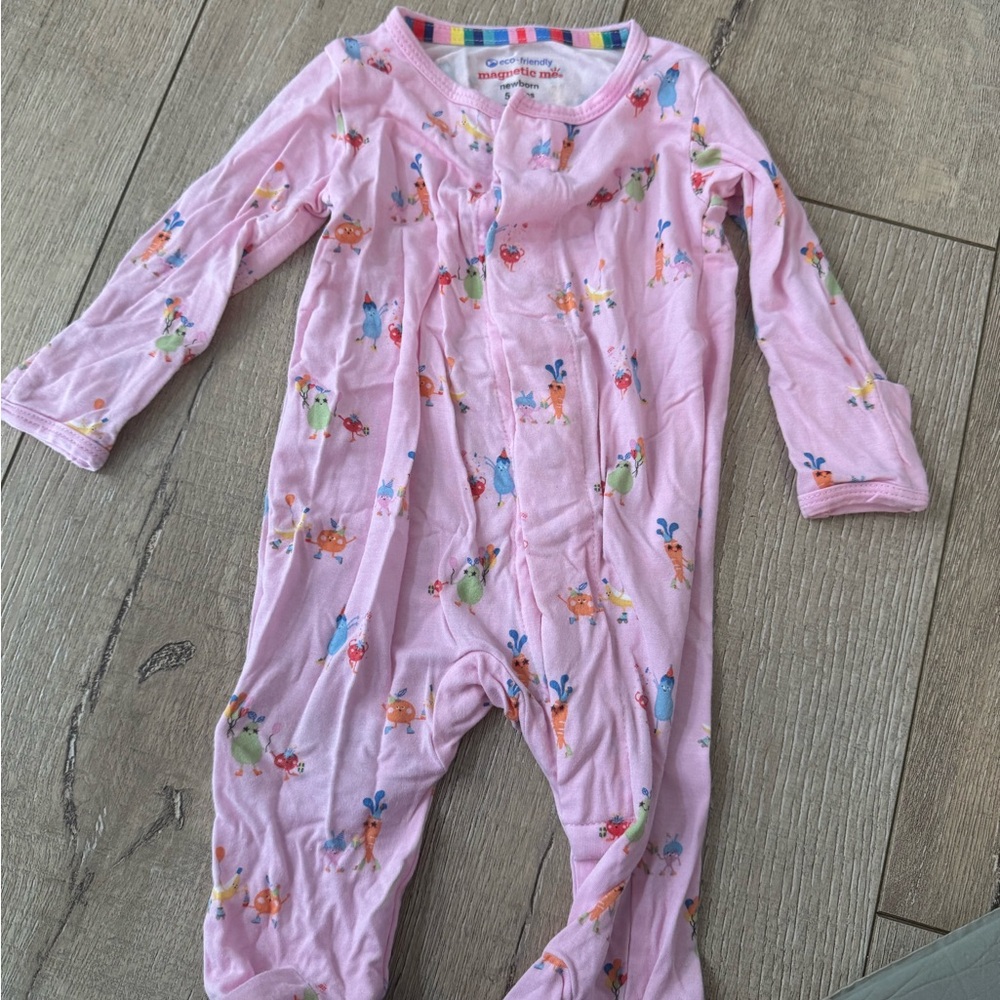 Magnetic Me Pink Animal Print Kids Footie